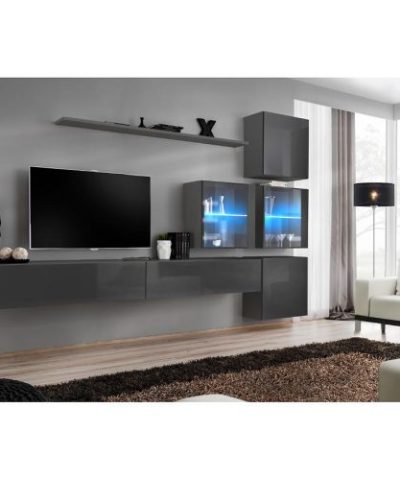 Bútor webáruház Vác Dunakeszi bútorboltok Nappali bútor Switch XVIII üveg +LED  Grafit