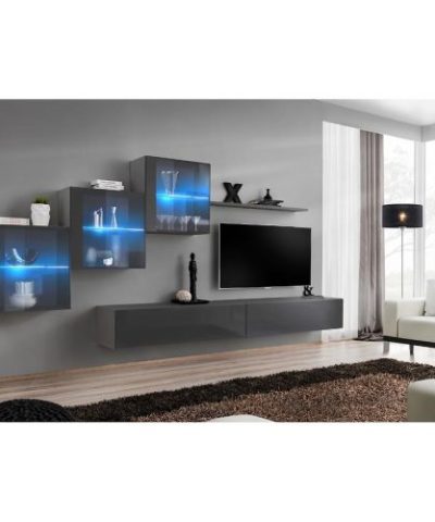 Bútor webáruház Vác Dunakeszi bútorboltok Nappali bútor Switch XVIII üveg +LED Grafit