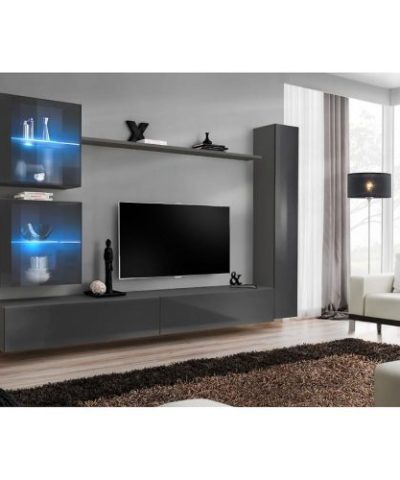 Bútor webáruház Vác Dunakeszi bútorboltok Nappali bútor Switch XVIII üveg +LED  Grafit