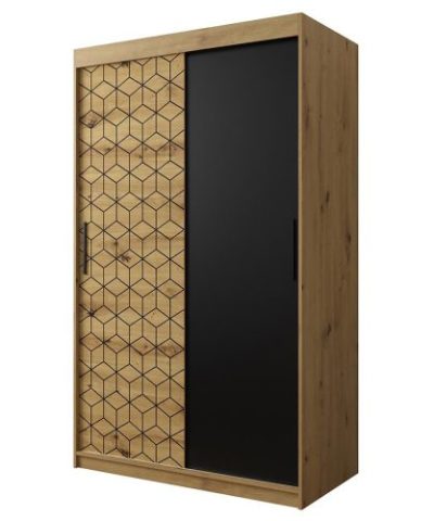 Bútor webáruház Vác Dunakeszi bútorboltok Szekrény Heksagon 120 tölgy artisan/tölgy artisan/fekete