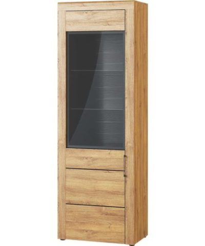 Bútor webáruház Vác Dunakeszi bútorboltok Vitrin 1D 10 Kama tölgy camargue/fekete matt