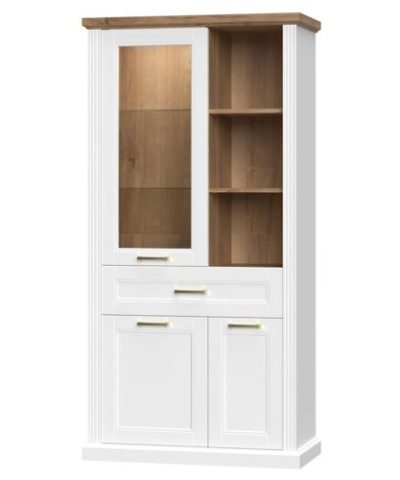 Bútor webáruház Vác Dunakeszi bútorboltok Vitrin Tara V3K1F white/pacific walnut