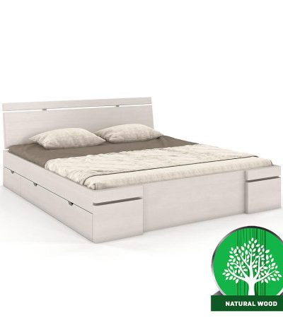 Bútor webáruház Vác Dunakeszi bútorboltok Ágy fenyő Skandica Sparta maxi+fiók 160X200 fehér