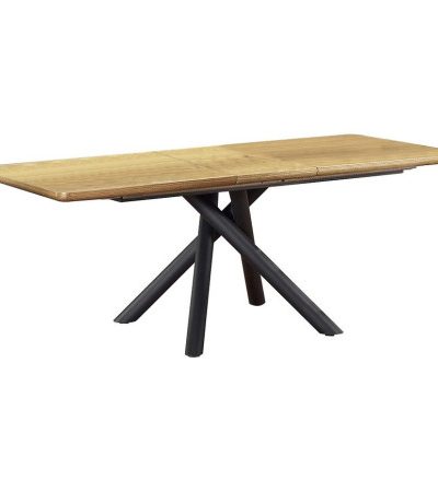Bútor webáruház Vác Dunakeszi bútorboltok Kinyitható asztalok  Derrick 160/200x90cm Mdf/Acél – Tölgy Természetes/Fekete