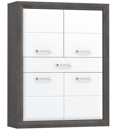 Bútor webáruház Vác Dunakeszi bútorboltok Komód 4D Lenox ENXK421 fehér fény/beton