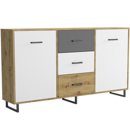Bútor webáruház Vác Dunakeszi bútorboltok Komód Bari 3S2F oak artisan/grafit/white