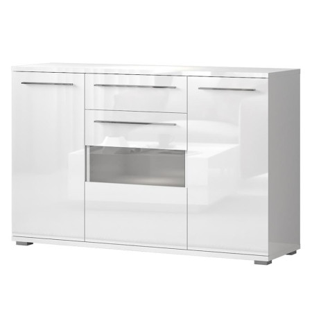 Bútor webáruház Vác Dunakeszi bútorboltok Komód Piano K150V-3KS1F/PN-70/KA/70 crystal white