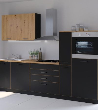 Bútor webáruház Vác Dunakeszi bútorboltok Konyhabútor Blacky fekete/dąb artisan 280 felsővel