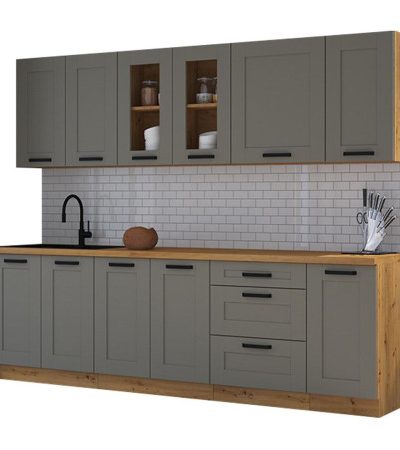 Bútor webáruház Vác Dunakeszi bútorboltok Konyhabútor Luna claygrey/artisan 260 munkalap nélkül