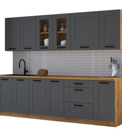 Bútor webáruház Vác Dunakeszi bútorboltok Konyhabútor Luna dustgrey/artisan 260 munkalap nélkül