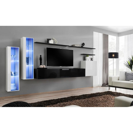Bútor webáruház Vác Dunakeszi bútorboltok Nappali bútor Switch üveg+LED XI fehér/Fekete