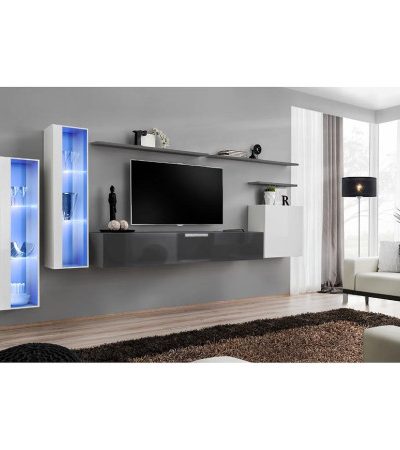 Bútor webáruház Vác Dunakeszi bútorboltok Nappali bútor Switch üveg+LED XI fehér/Grafit