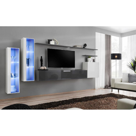 Bútor webáruház Vác Dunakeszi bútorboltok Nappali bútor Switch üveg+LED XI fehér/Grafit