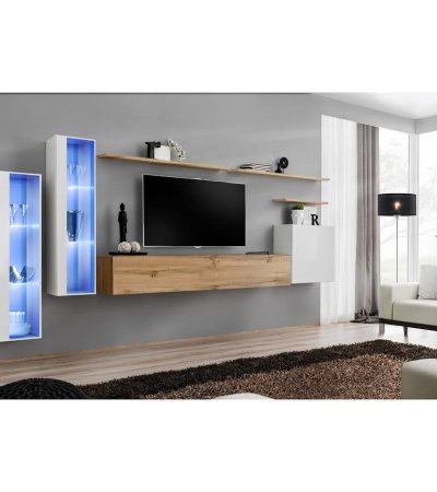Bútor webáruház Vác Dunakeszi bútorboltok Nappali bútor Switch üveg+LED XI fehér/Wotan