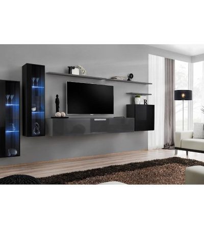 Bútor webáruház Vác Dunakeszi bútorboltok Nappali bútor Switch üveg+LED XI Fekete/Grafit
