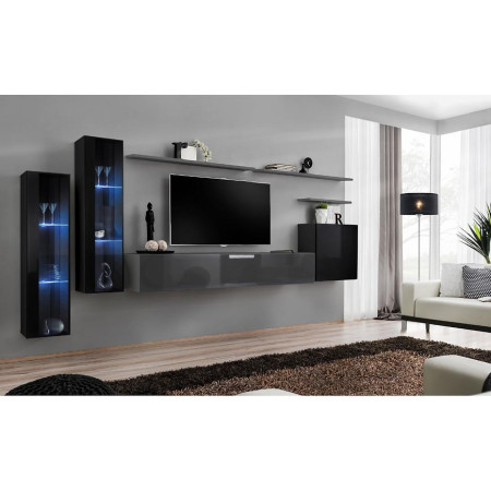 Bútor webáruház Vác Dunakeszi bútorboltok Nappali bútor Switch üveg+LED XI Fekete/Grafit