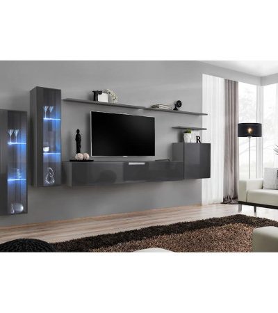 Bútor webáruház Vác Dunakeszi bútorboltok Nappali bútor Switch üveg+LED XI Grafit