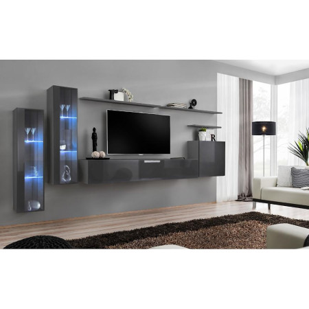 Bútor webáruház Vác Dunakeszi bútorboltok Nappali bútor Switch üveg+LED XI Grafit