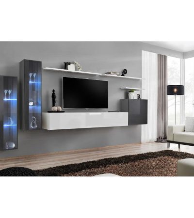Bútor webáruház Vác Dunakeszi bútorboltok Nappali bútor Switch üveg+LED XI Grafit/fehér