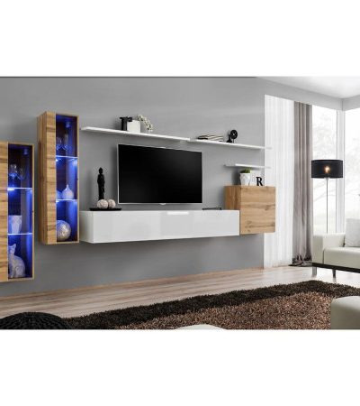 Bútor webáruház Vác Dunakeszi bútorboltok Nappali bútor Switch üveg+LED XI Wotan/fehér