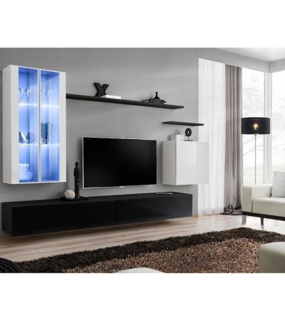 Bútor webáruház Vác Dunakeszi bútorboltok Nappali bútor Switch üveg+LED XII fehér/Fekete