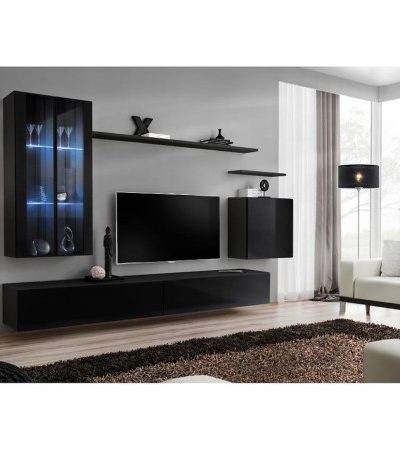 Bútor webáruház Vác Dunakeszi bútorboltok Nappali bútor Switch üveg+LED XII Fekete