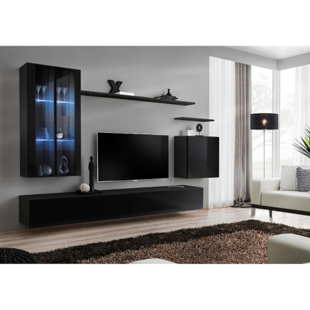 Bútor webáruház Vác Dunakeszi bútorboltok Nappali bútor Switch üveg+LED XII Fekete