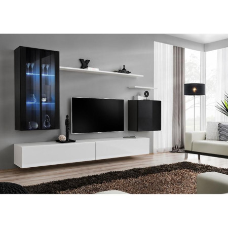 Bútor webáruház Vác Dunakeszi bútorboltok Nappali bútor Switch üveg+LED XII Fekete/fehér