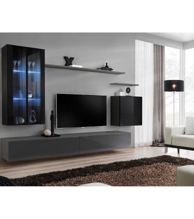 Bútor webáruház Vác Dunakeszi bútorboltok Nappali bútor Switch üveg+LED XII Fekete/Grafit