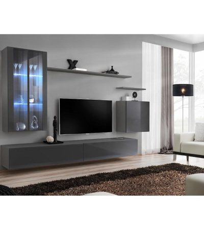 Bútor webáruház Vác Dunakeszi bútorboltok Nappali bútor Switch üveg+LED XII Grafit