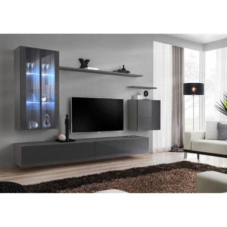 Bútor webáruház Vác Dunakeszi bútorboltok Nappali bútor Switch üveg+LED XII Grafit