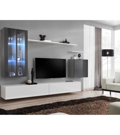 Bútor webáruház Vác Dunakeszi bútorboltok Nappali bútor Switch üveg+LED XII Grafit/fehér