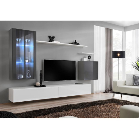 Bútor webáruház Vác Dunakeszi bútorboltok Nappali bútor Switch üveg+LED XII Grafit/fehér