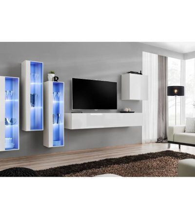 Bútor webáruház Vác Dunakeszi bútorboltok Nappali bútor Switch üveg+LED XIII fehér