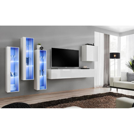 Bútor webáruház Vác Dunakeszi bútorboltok Nappali bútor Switch üveg+LED XIII fehér