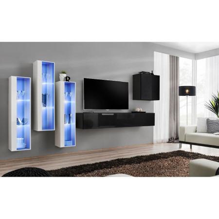 Bútor webáruház Vác Dunakeszi bútorboltok Nappali bútor Switch üveg+LED XIII fehér/Fekete
