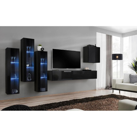 Bútor webáruház Vác Dunakeszi bútorboltok Nappali bútor Switch üveg+LED XIII Fekete