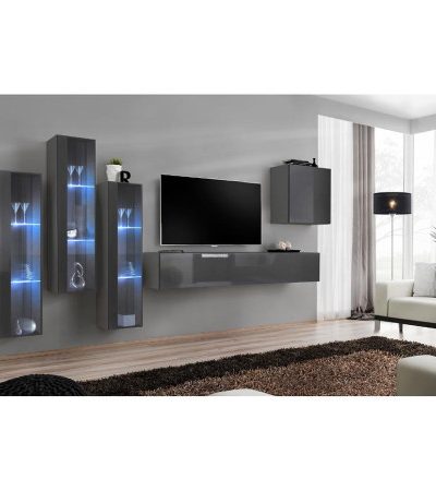 Bútor webáruház Vác Dunakeszi bútorboltok Nappali bútor Switch üveg+LED XIII Grafit