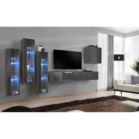 Bútor webáruház Vác Dunakeszi bútorboltok Nappali bútor Switch üveg+LED XIII Grafit
