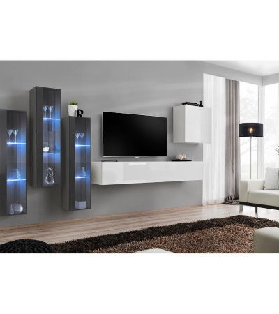 Bútor webáruház Vác Dunakeszi bútorboltok Nappali bútor Switch üveg+LED XIII Grafit/fehér