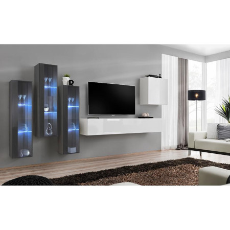 Bútor webáruház Vác Dunakeszi bútorboltok Nappali bútor Switch üveg+LED XIII Grafit/fehér