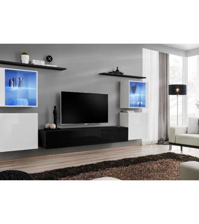 Bútor webáruház Vác Dunakeszi bútorboltok Nappali bútor Switch üveg+LED XIV fehér/Fekete