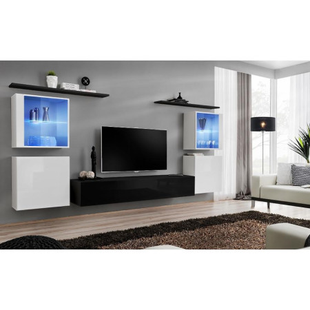 Bútor webáruház Vác Dunakeszi bútorboltok Nappali bútor Switch üveg+LED XIV fehér/Fekete