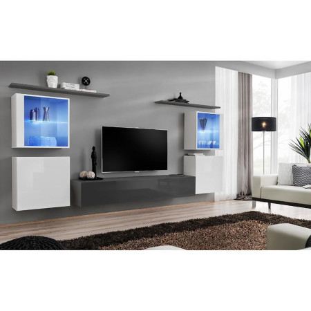 Bútor webáruház Vác Dunakeszi bútorboltok Nappali bútor Switch üveg+LED XIV fehér/Grafit