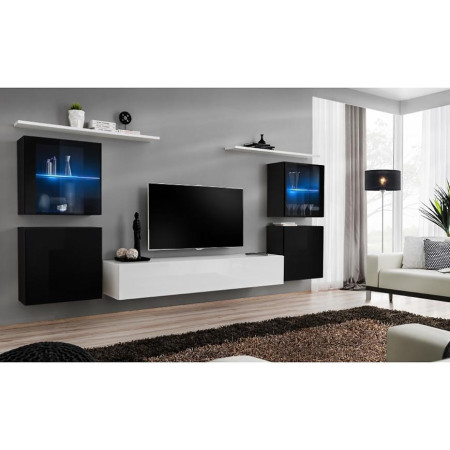 Bútor webáruház Vác Dunakeszi bútorboltok Nappali bútor Switch üveg+LED XIV Fekete/fehér