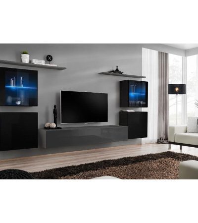 Bútor webáruház Vác Dunakeszi bútorboltok Nappali bútor Switch üveg+LED XIV Fekete/Grafit
