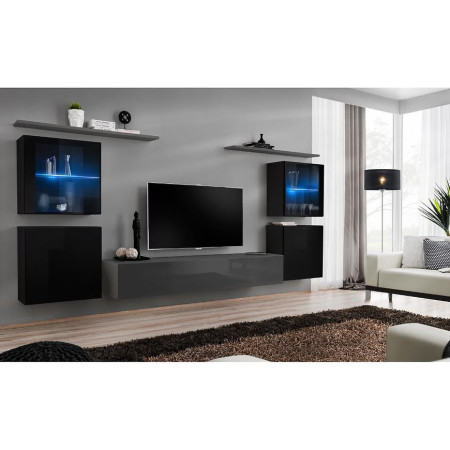 Bútor webáruház Vác Dunakeszi bútorboltok Nappali bútor Switch üveg+LED XIV Fekete/Grafit