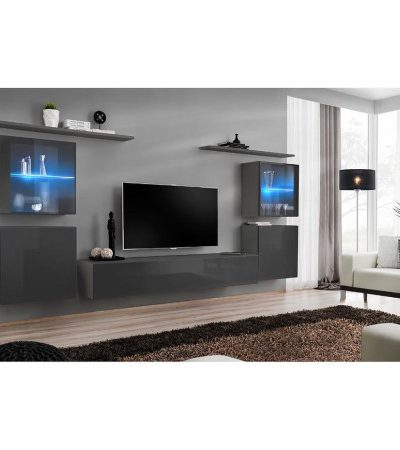 Bútor webáruház Vác Dunakeszi bútorboltok Nappali bútor Switch üveg+LED XIV Grafit