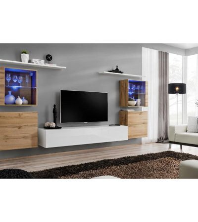 Bútor webáruház Vác Dunakeszi bútorboltok Nappali bútor Switch üveg+LED XIV Wotan/fehér