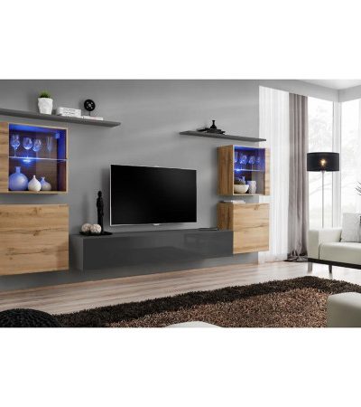 Bútor webáruház Vác Dunakeszi bútorboltok Nappali bútor Switch üveg+LED XIV Wotan/Grafit